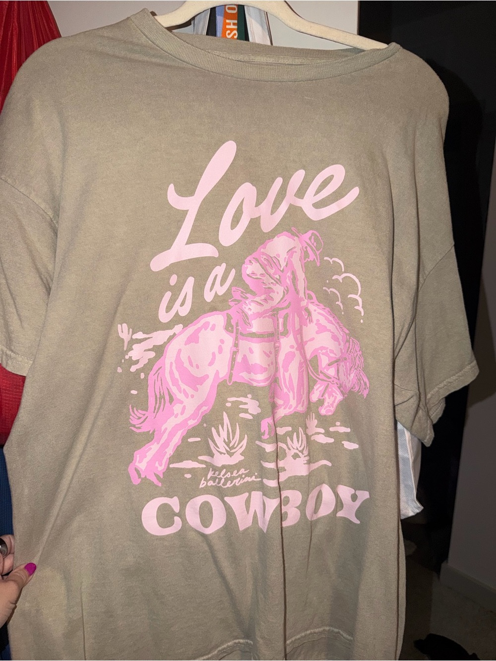 Love Is a Cowboy Pink Graphic Tee - Kids